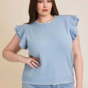 NWT Gilli ruffle sleeve knit top